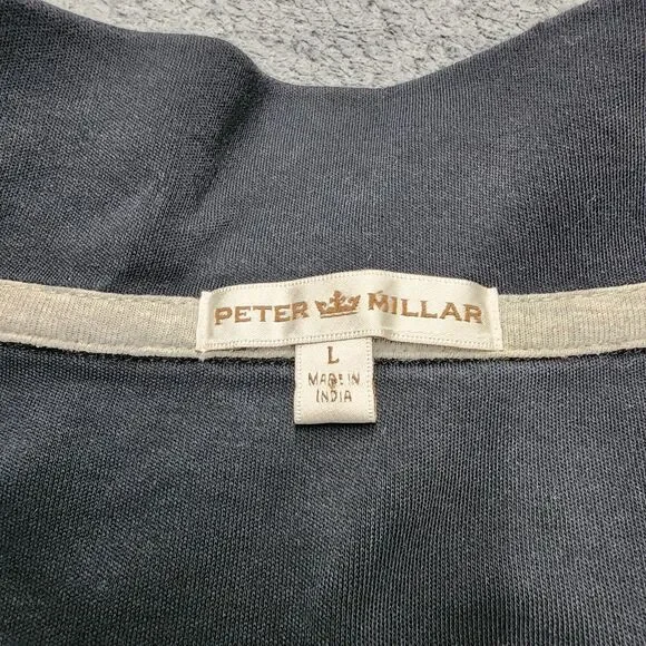 PETER MILLAR Men's 1/4 Zip Pullover Black Sweater Size L - Picture 4 of 14